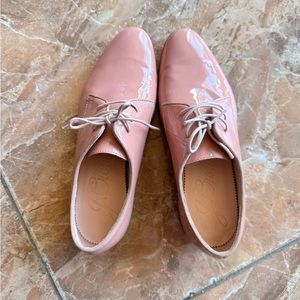 J.crew lace Patent leather loafers Oxford pink